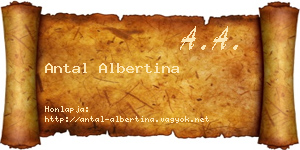 Antal Albertina névjegykártya